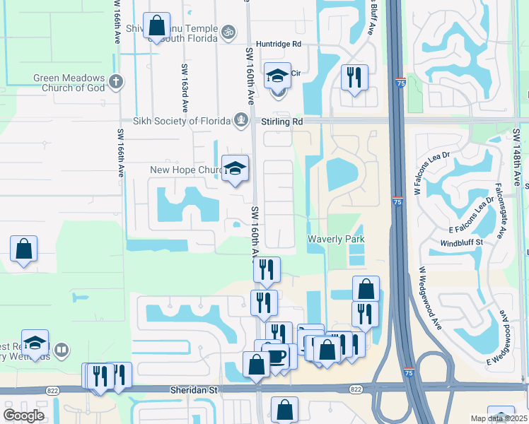 map of restaurants, bars, coffee shops, grocery stores, and more near 6431 Sedgewyck Circle East in Davie