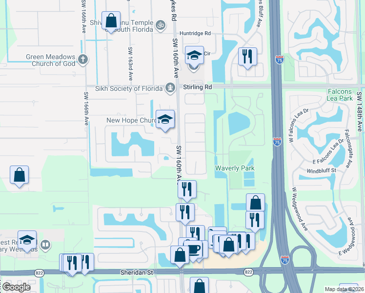 map of restaurants, bars, coffee shops, grocery stores, and more near 6331 Sedgewyck Circle West in Davie