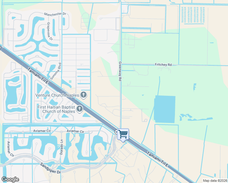 map of restaurants, bars, coffee shops, grocery stores, and more near 10935 Greenway Road in Naples