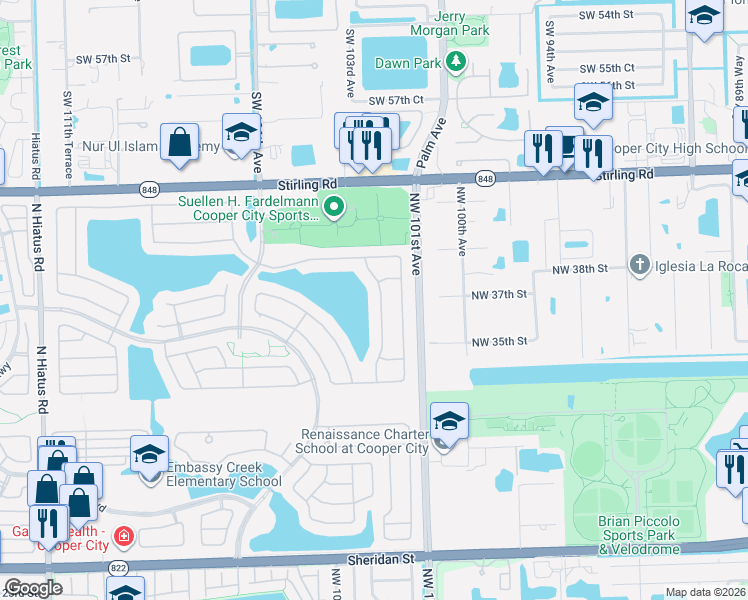 map of restaurants, bars, coffee shops, grocery stores, and more near 3794 Bimini Avenue in Hollywood