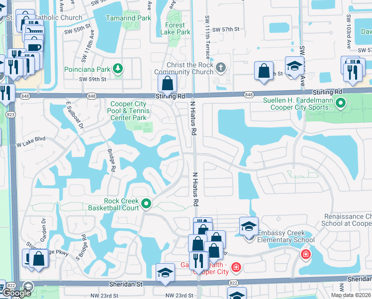 map of restaurants, bars, coffee shops, grocery stores, and more near 11270 Tradewind Way in Hollywood