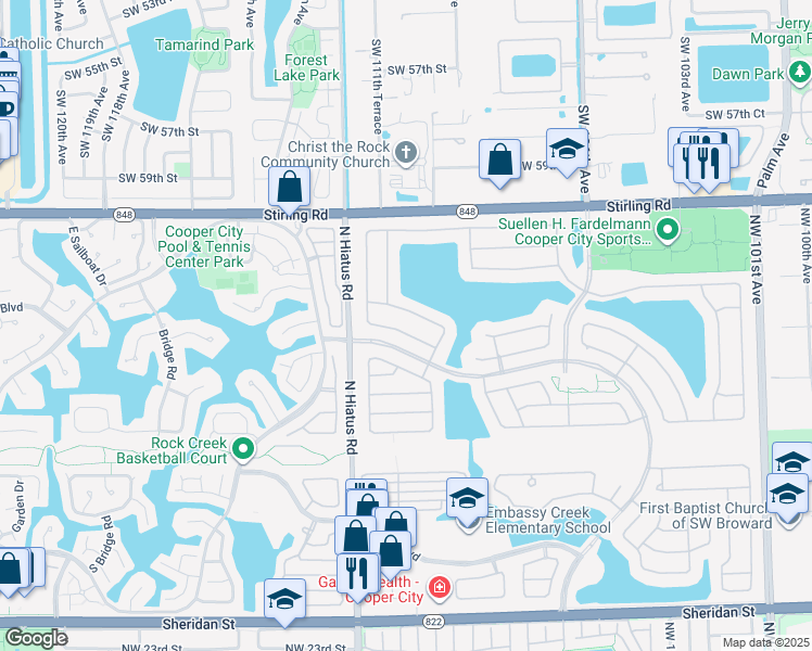map of restaurants, bars, coffee shops, grocery stores, and more near 11081 Minneapolis Drive in Hollywood