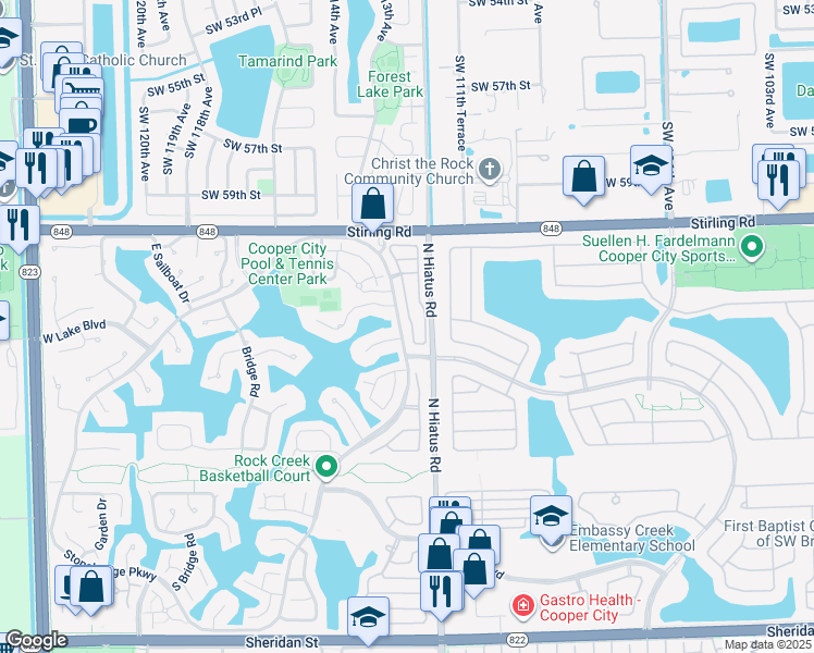 map of restaurants, bars, coffee shops, grocery stores, and more near 11270 Tradewind Way in Hollywood