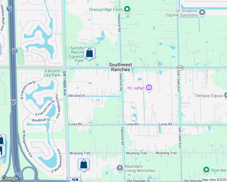 map of restaurants, bars, coffee shops, grocery stores, and more near 14211 Southwest 63rd Street in Southwest Ranches