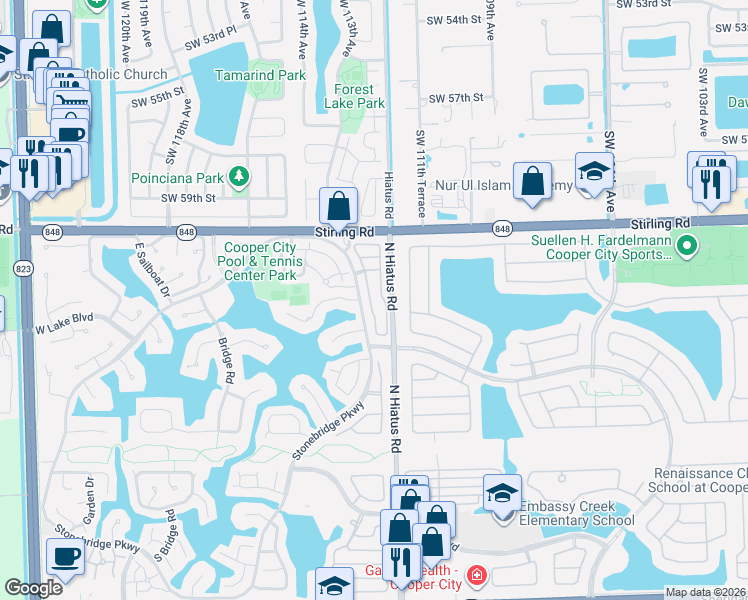 map of restaurants, bars, coffee shops, grocery stores, and more near 3985 Fern Forest Road in Hollywood