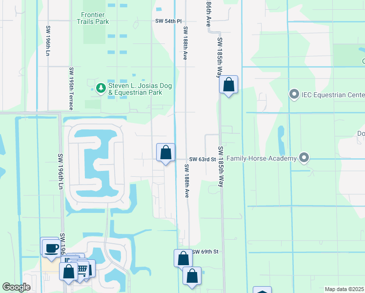 map of restaurants, bars, coffee shops, grocery stores, and more near 6230 Southwest 188th Avenue in Southwest Ranches