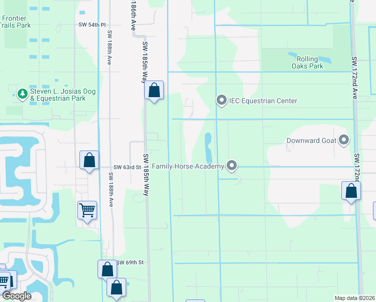 map of restaurants, bars, coffee shops, grocery stores, and more near 6200 Southwest 183rd Way in Southwest Ranches