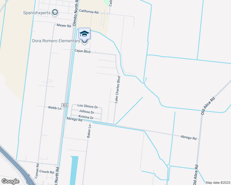 map of restaurants, bars, coffee shops, grocery stores, and more near 9101-9199 Lake Charles Boulevard in Los Fresnos