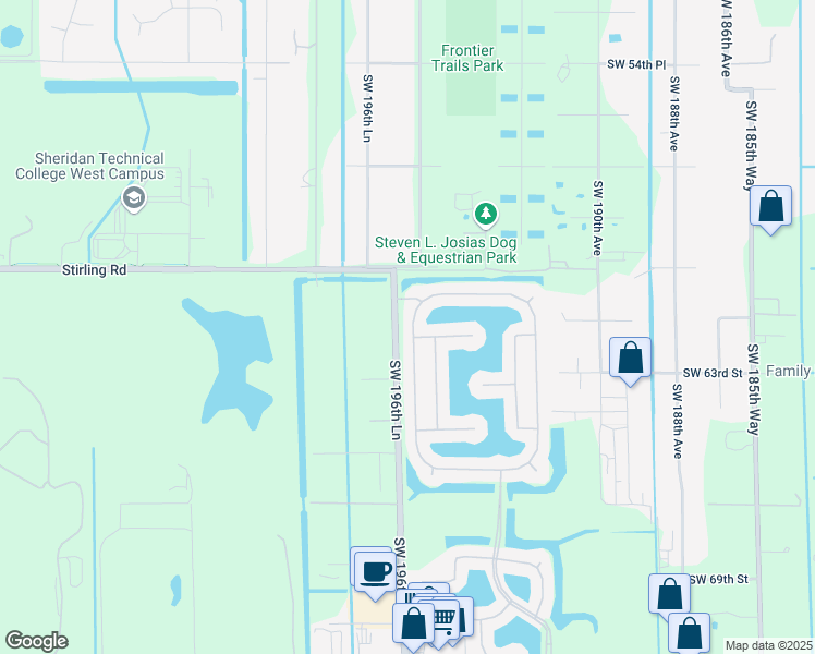 map of restaurants, bars, coffee shops, grocery stores, and more near 6061 Southwest 195th Avenue in Fort Lauderdale