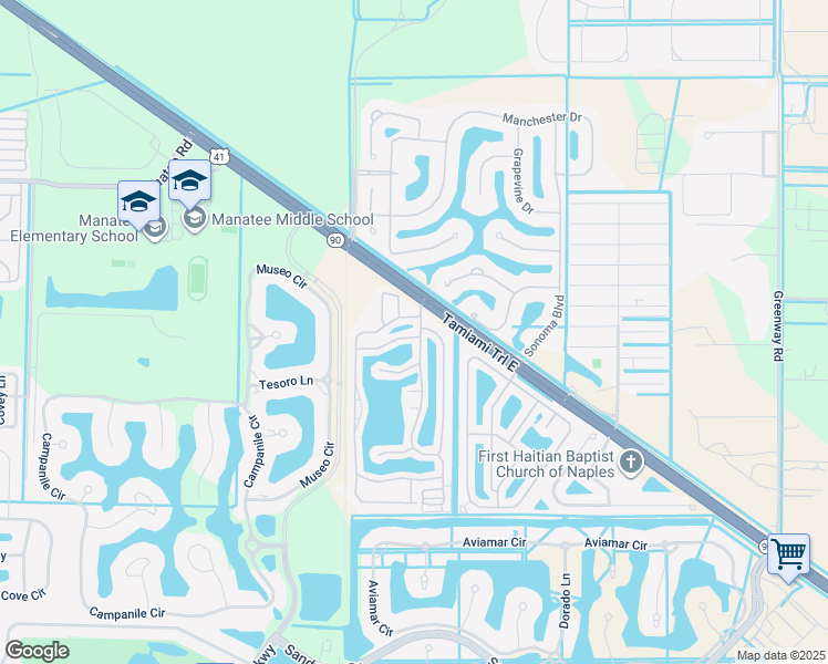 map of restaurants, bars, coffee shops, grocery stores, and more near 562 Cattleya Refuge in Naples