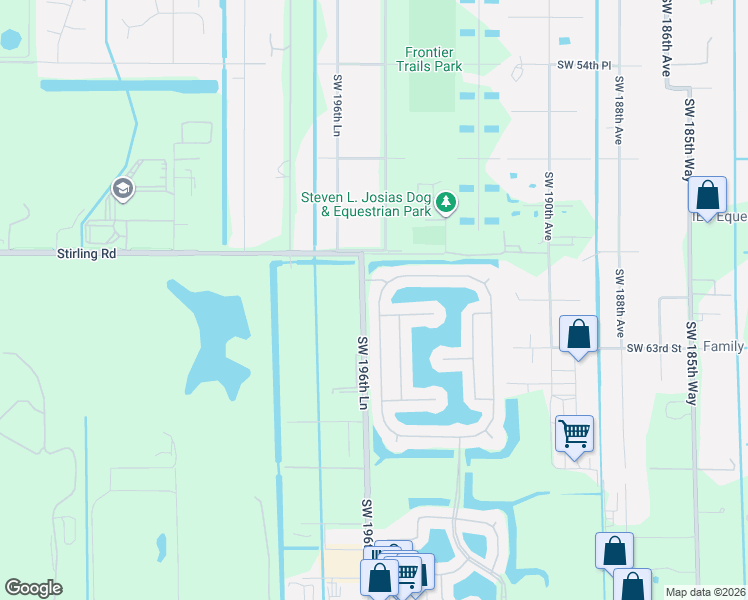 map of restaurants, bars, coffee shops, grocery stores, and more near 6001 Southwest 195th Avenue in Fort Lauderdale