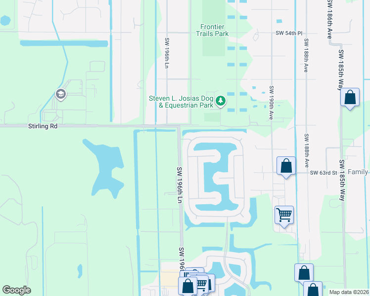 map of restaurants, bars, coffee shops, grocery stores, and more near 6001 Southwest 195th Avenue in Fort Lauderdale