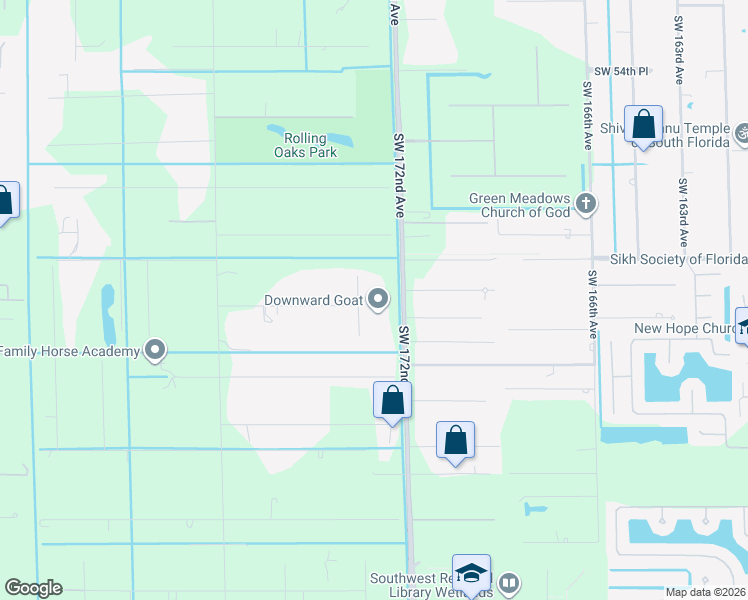 map of restaurants, bars, coffee shops, grocery stores, and more near 6118 Southwest 173rd Way in Southwest Ranches