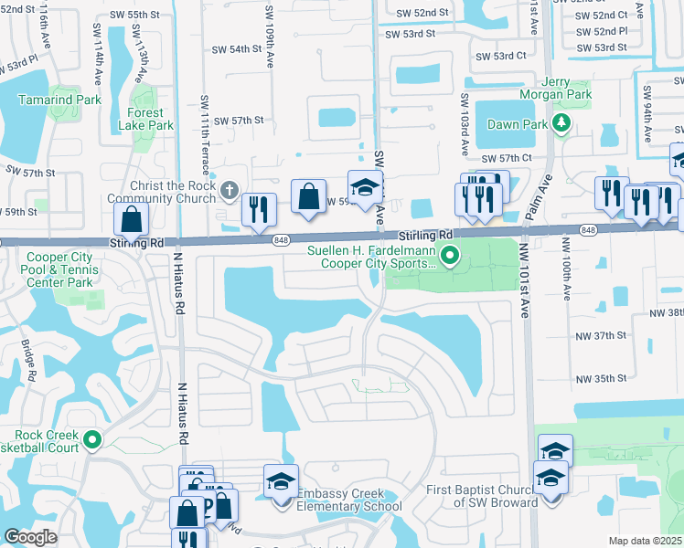 map of restaurants, bars, coffee shops, grocery stores, and more near 10746 Charleston Place in Hollywood