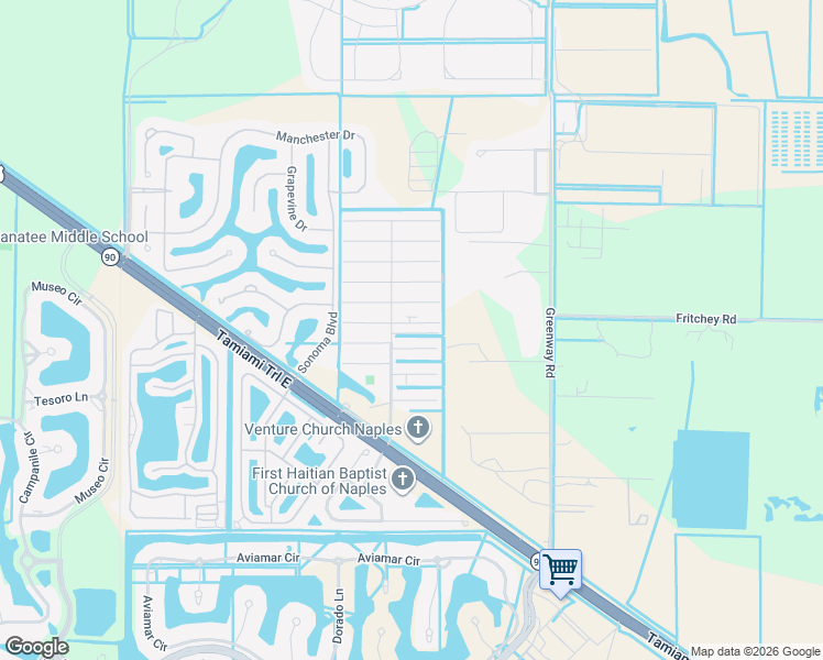 map of restaurants, bars, coffee shops, grocery stores, and more near 171 Islamorada Lane in Naples
