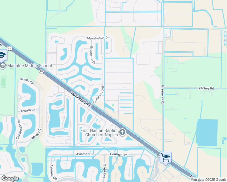 map of restaurants, bars, coffee shops, grocery stores, and more near 230 Islamorada Lane in Naples