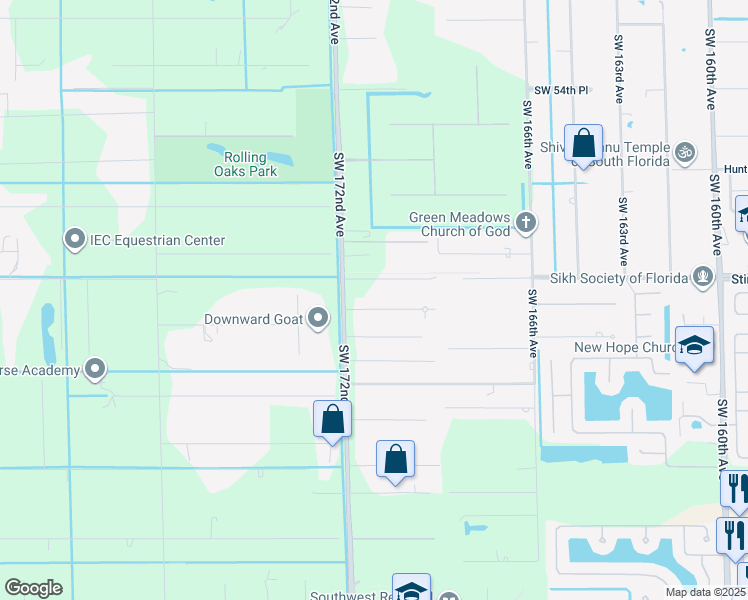 map of restaurants, bars, coffee shops, grocery stores, and more near 17141 Magnolia Estates Drive in Southwest Ranches