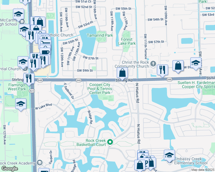 map of restaurants, bars, coffee shops, grocery stores, and more near 4163 Open Way in Hollywood