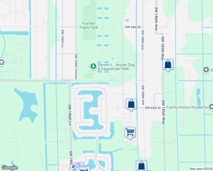 map of restaurants, bars, coffee shops, grocery stores, and more near 19101 Southwest 60th Court in Fort Lauderdale