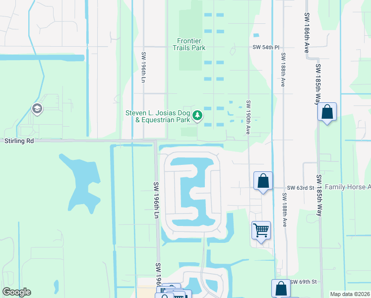 map of restaurants, bars, coffee shops, grocery stores, and more near 19364 Southwest 60th Court in Southwest Ranches