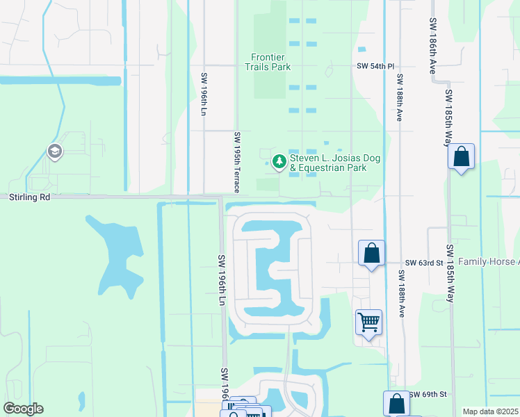 map of restaurants, bars, coffee shops, grocery stores, and more near 19364 Southwest 60th Court in Southwest Ranches