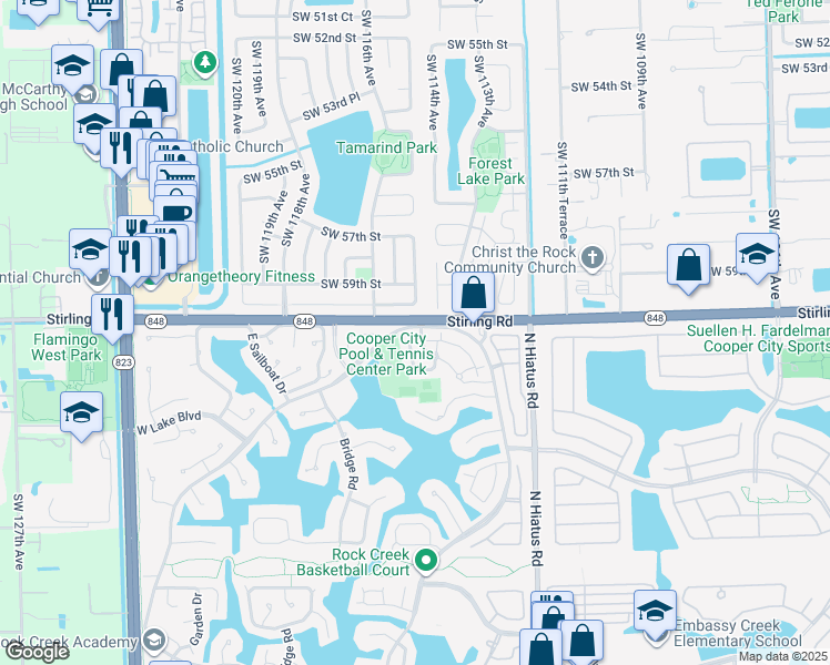 map of restaurants, bars, coffee shops, grocery stores, and more near Open Way in Hollywood