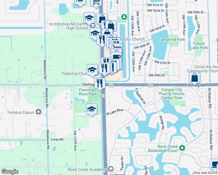 map of restaurants, bars, coffee shops, grocery stores, and more near 12202 Paseo Way in Hollywood