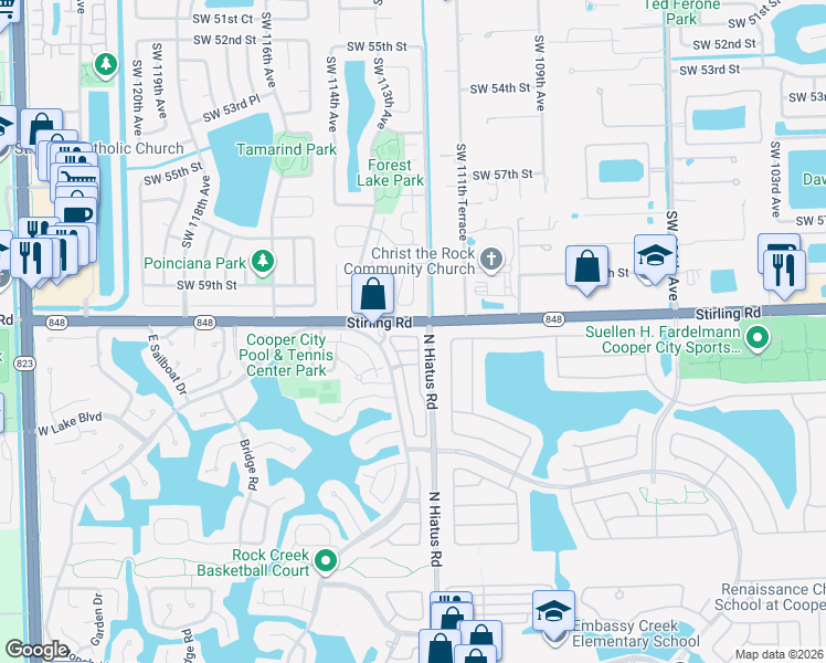 map of restaurants, bars, coffee shops, grocery stores, and more near 11225 Sunview Way in Hollywood