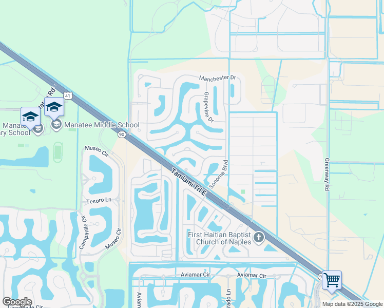 map of restaurants, bars, coffee shops, grocery stores, and more near 14800 Canton Court in Naples