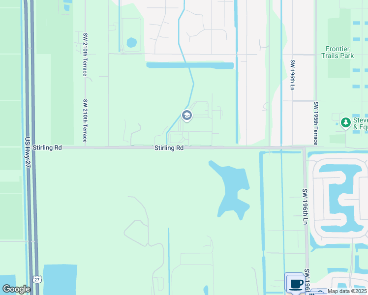 map of restaurants, bars, coffee shops, grocery stores, and more near 20499 Stirling Road in Davie