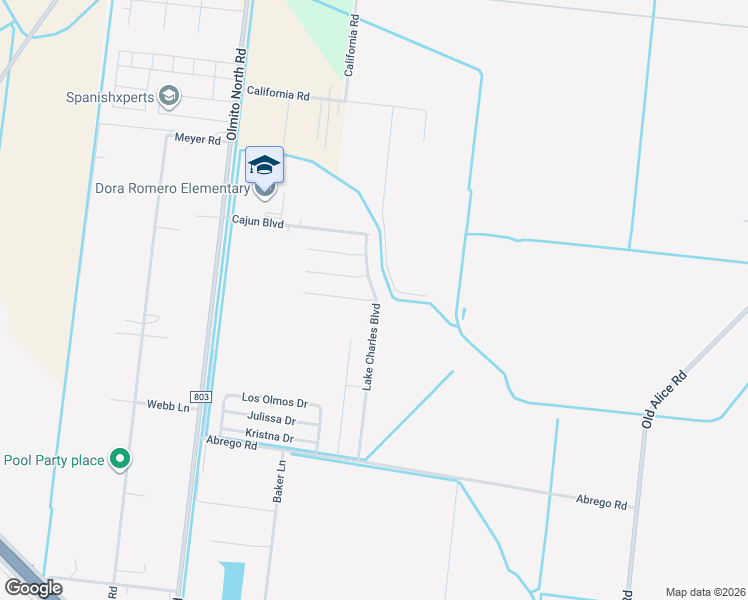 map of restaurants, bars, coffee shops, grocery stores, and more near 9230 Lake Charles Boulevard in Los Fresnos