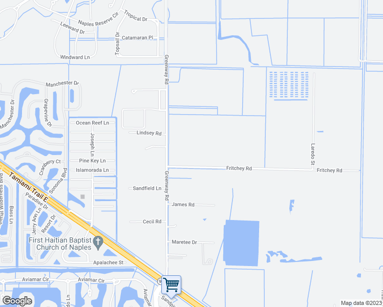 map of restaurants, bars, coffee shops, grocery stores, and more near 10540 Greenway Road in Naples