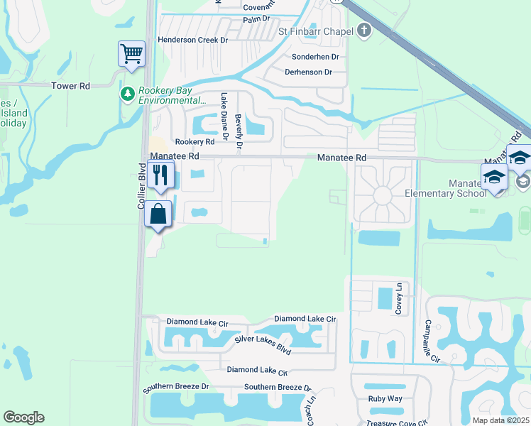 map of restaurants, bars, coffee shops, grocery stores, and more near 1216 Manatee Rd in Naples