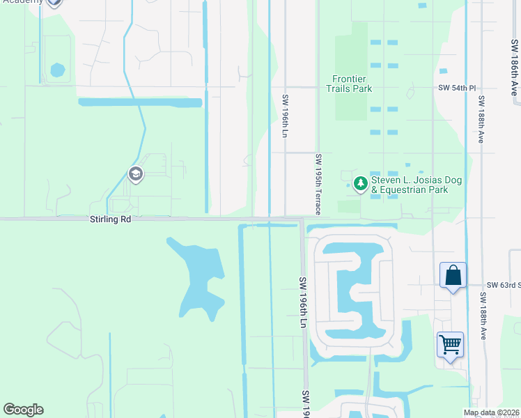 map of restaurants, bars, coffee shops, grocery stores, and more near 19801 Stirling Rd in Southwest Ranches