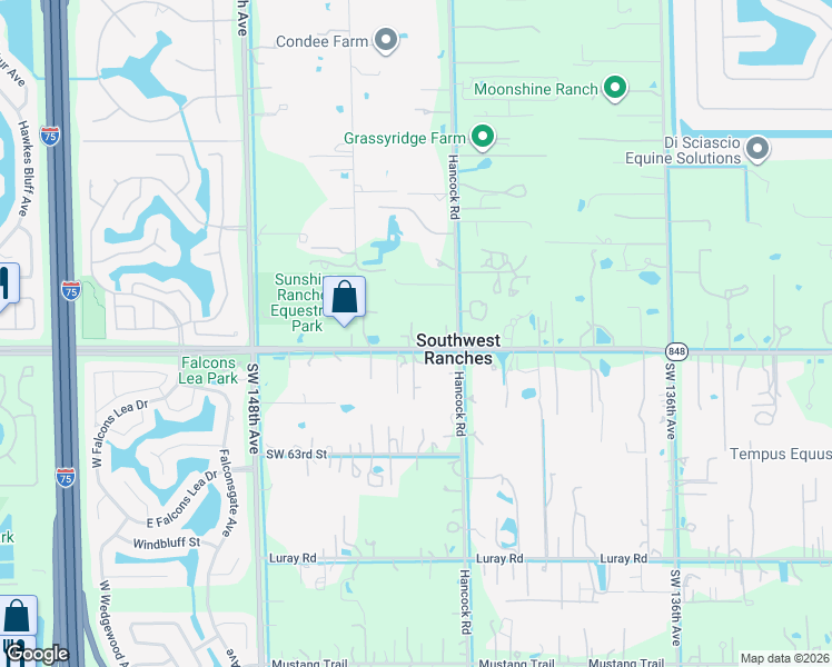 map of restaurants, bars, coffee shops, grocery stores, and more near 14301 Stirling Road in Southwest Ranches