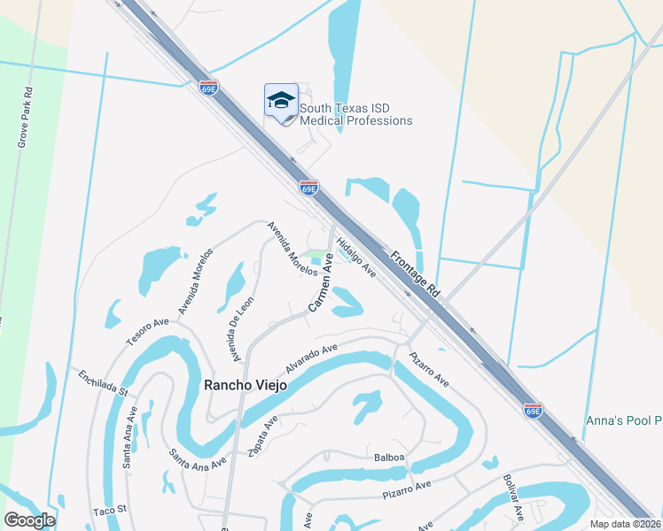 map of restaurants, bars, coffee shops, grocery stores, and more near 3501 Carmen Avenue in Rancho Viejo