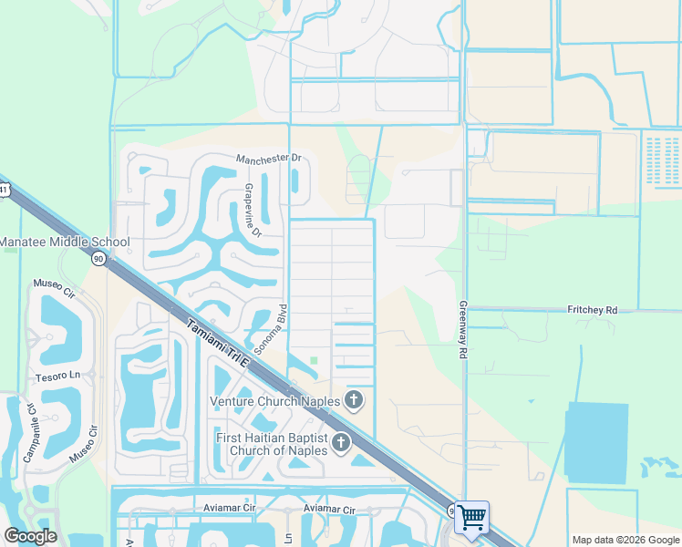 map of restaurants, bars, coffee shops, grocery stores, and more near 181 Grassy Key Lane in Naples