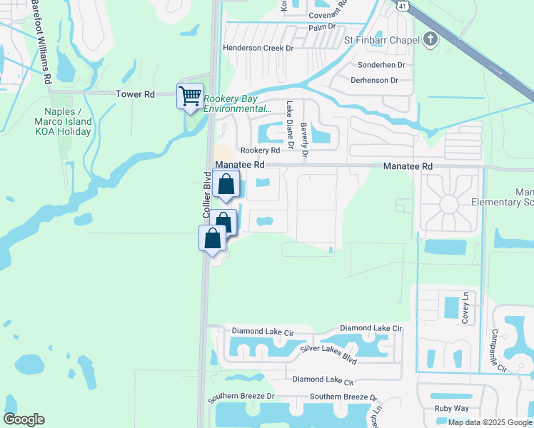 map of restaurants, bars, coffee shops, grocery stores, and more near 2102 Rookery Bay Drive in Naples