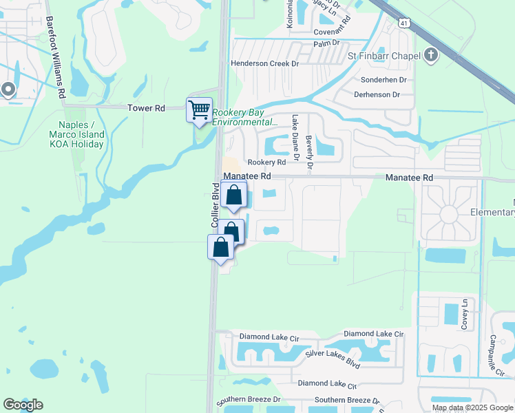 map of restaurants, bars, coffee shops, grocery stores, and more near 1024 Manatee Road in Naples