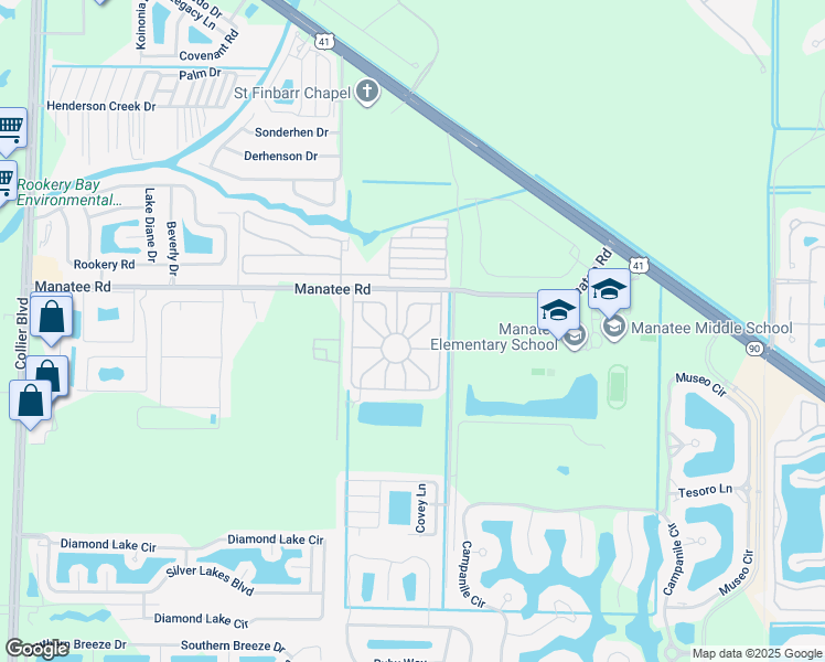 map of restaurants, bars, coffee shops, grocery stores, and more near 233 Robelina Palm Lane in Naples