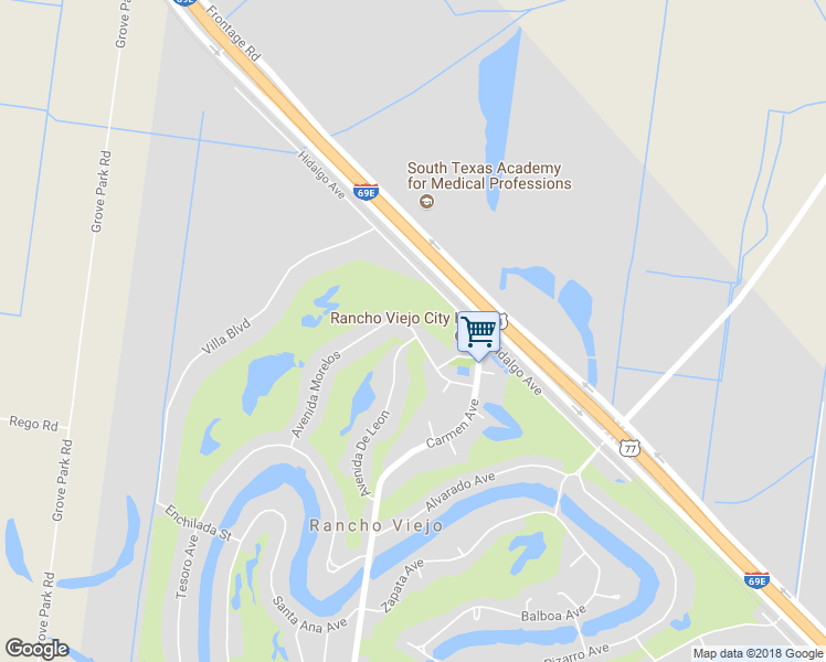 map of restaurants, bars, coffee shops, grocery stores, and more near 402 Avenida Morelos in Olmito