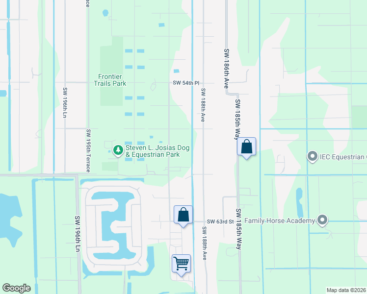 map of restaurants, bars, coffee shops, grocery stores, and more near 18901 Southwest 59th Street in Southwest Ranches