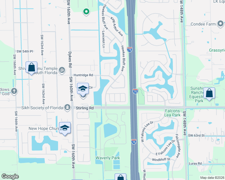 map of restaurants, bars, coffee shops, grocery stores, and more near 15681 Dover Court in Davie