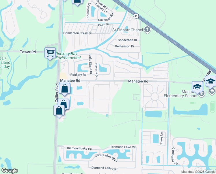 map of restaurants, bars, coffee shops, grocery stores, and more near 900-948 Manatee Road in Naples