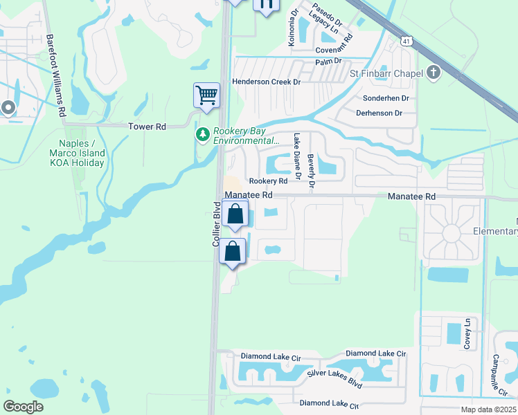 map of restaurants, bars, coffee shops, grocery stores, and more near 863 Manatee Road in Naples