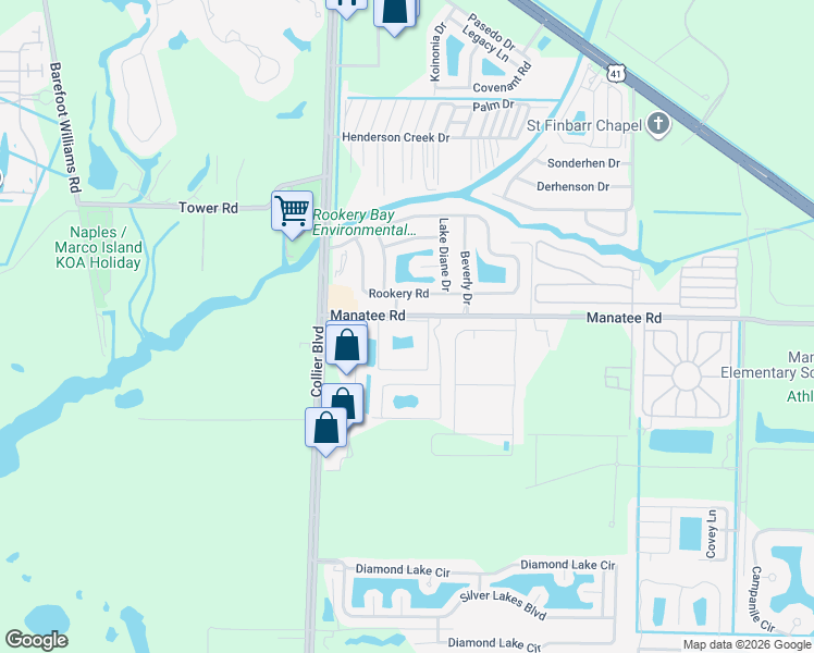 map of restaurants, bars, coffee shops, grocery stores, and more near 1000 Gulfwinds East in Naples