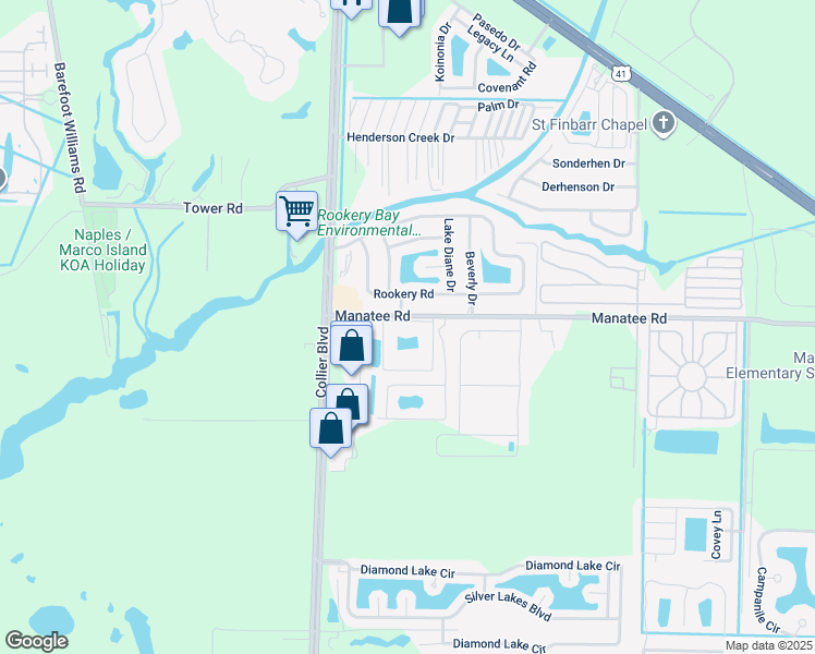 map of restaurants, bars, coffee shops, grocery stores, and more near 863 Manatee Road in Naples