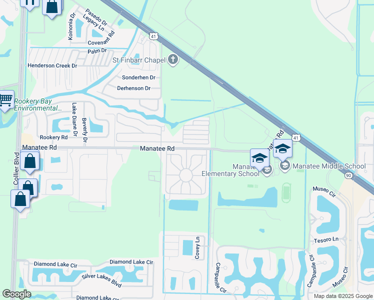 map of restaurants, bars, coffee shops, grocery stores, and more near 1500 Coconut Palm Circle in Naples