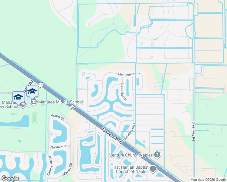 map of restaurants, bars, coffee shops, grocery stores, and more near 14554 Lanier Court in Naples