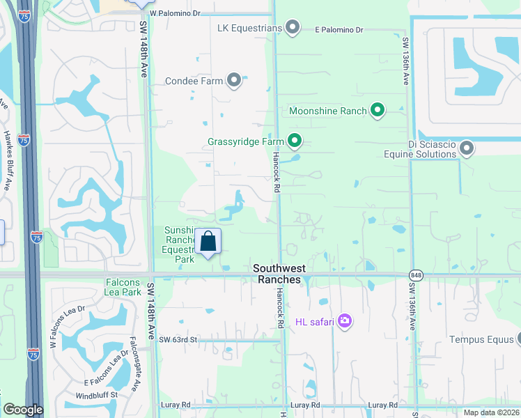 map of restaurants, bars, coffee shops, grocery stores, and more near 5711 Hancock Road in Southwest Ranches